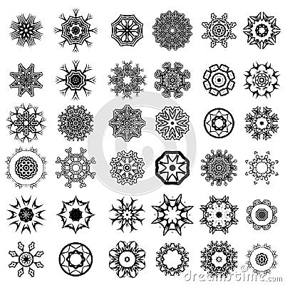 Different Rosettes Design Vector Illustration