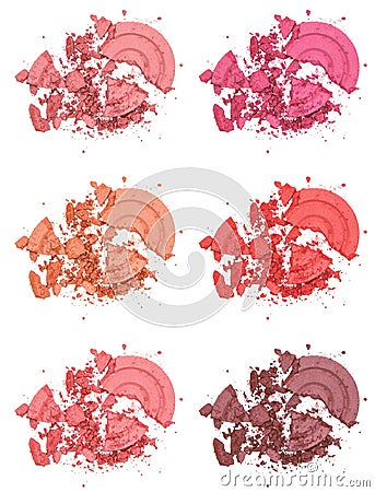Different shades of powder blush Stock Photo