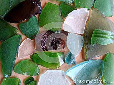 Colorful sea glass pieces Stock Photo