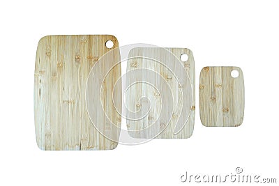 Different size wooden cutting boards Stock Photo