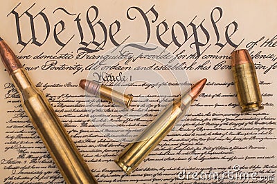 Ammunition laying on the Constitution Stock Photo
