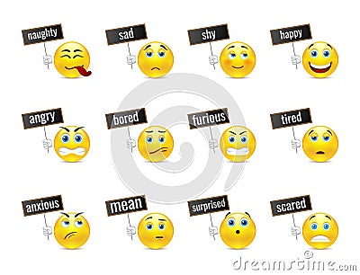 Different smiles emotions Stock Photo