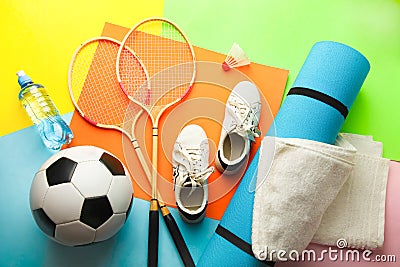 Different sports accessories Stock Photo