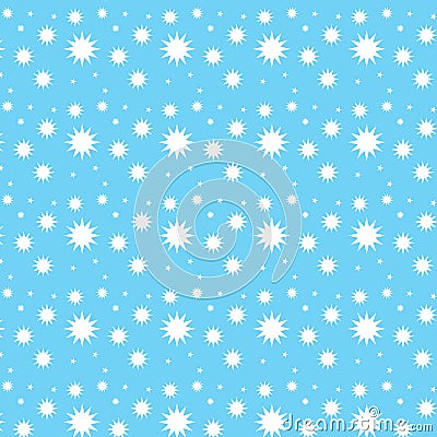 Different star shape pattern blue background Vector Illustration