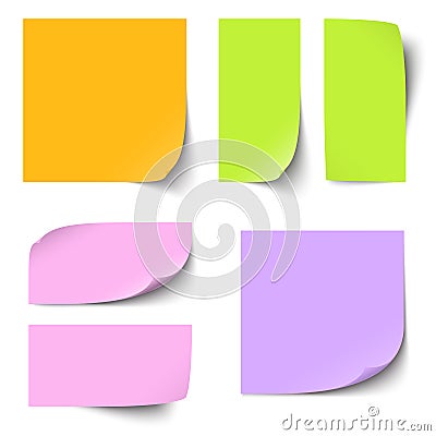 different sticky notes Vector Illustration