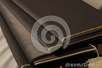 Different striped black fabric Stock Photo