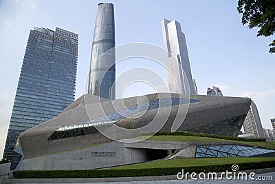 Group different style buildings in Guangzhou China Editorial Stock Photo