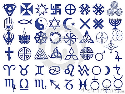 Different symbols created by mankind Vector Illustration