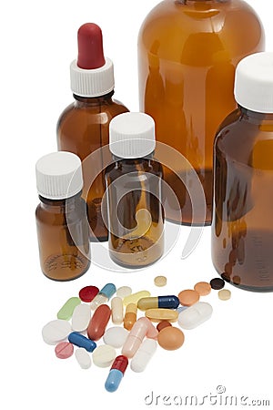 Different tablets, medicine Stock Photo
