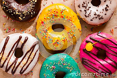 Different tasty donuts Stock Photo