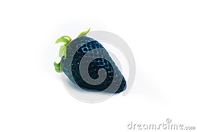 Different than the rest alone blue strawberry.Concept for genetically modified food Stock Photo