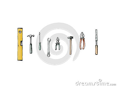 Different tools side by side Stock Photo