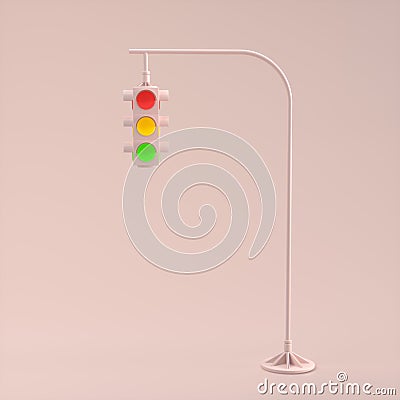Different Traffic Light on Soft Red Backdrop. Stock Photo