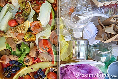 Different trash. Garbage sorting Stock Photo