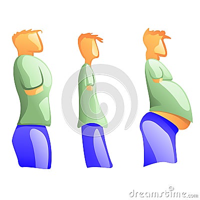 Different type of bode man view side Vector Illustration