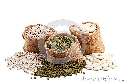 Different types of beans Stock Photo