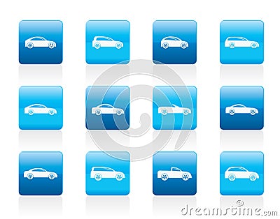Different types of cars icons Vector Illustration
