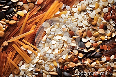 Different types of cereal and beans that have a variety of nutritional benefits. Natural food products. Harvest Stock Photo