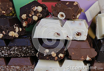 Different types of chocolates Stock Photo