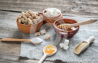 Different types and forms of sugar Stock Photo