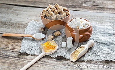 Different types and forms of sugar Stock Photo