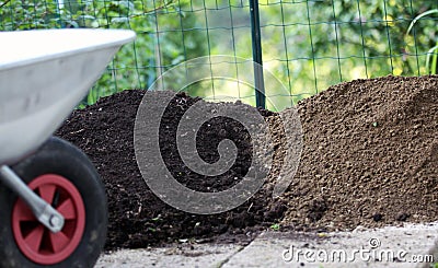 Different types of garden soil Stock Photo