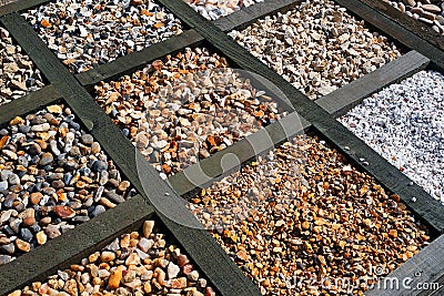 Different types of gravel Stock Photo