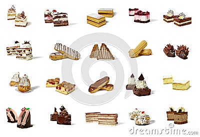 Different types of pastry products Stock Photo