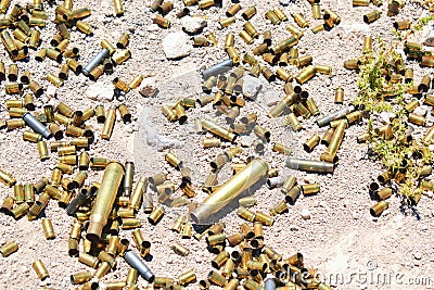 Different type and size of bullets Stock Photo