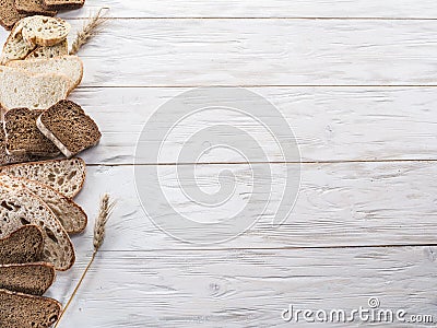 Different types of sliced bread. Stock Photo