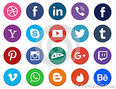 Social media icon collection Vector Illustration