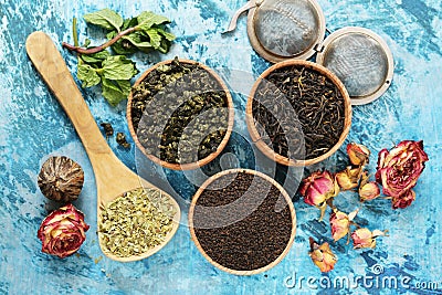 Different types of tea Stock Photo