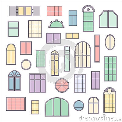 Different types of windows Vector Illustration