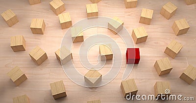 Different, unique and standing out concept with blocks Stock Photo