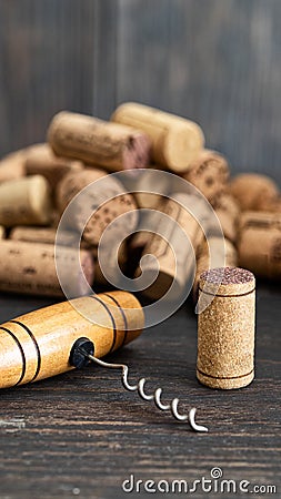 Different used wine corks Stock Photo