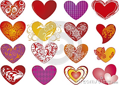 Different valentine hearts Stock Photo