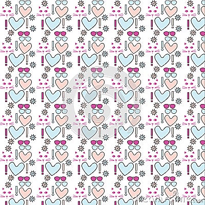 Different vector seamless patterns with swatch. Endless texture can be used for wallpaper, fills, web page background, surface t Vector Illustration