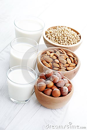 Different vegan milk Stock Photo