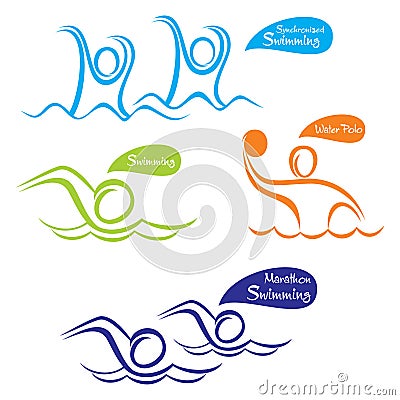 Different water sport symbol design Vector Illustration