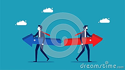 Different way. Partners must change in different ways. different concept Vector Illustration