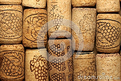 Different wine corks texture Stock Photo