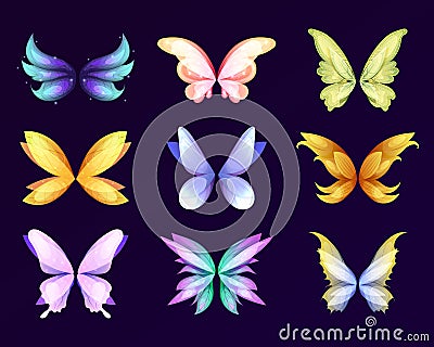 Different wings of fairy Vector Illustration