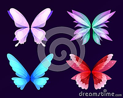 Different wings of fairy Vector Illustration