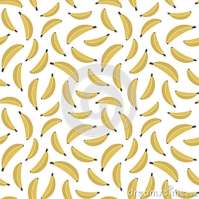 Different yellow bananas seamless pattern, vector illustration Vector Illustration