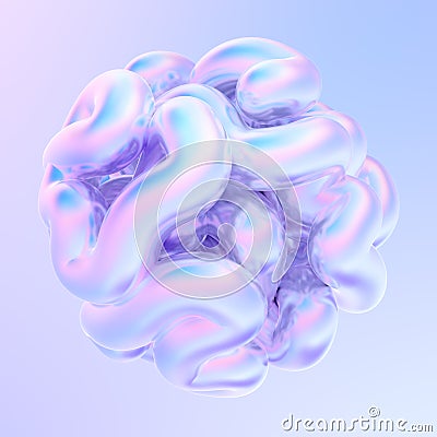 Differential growth abstract holographic liquid shape for your trendy design Stock Photo