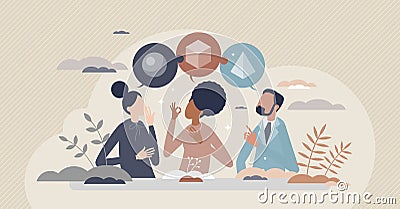 Differentiated instruction with various types of learning tiny person concept Vector Illustration