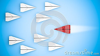 Differentiation concept with paper planes Stock Photo