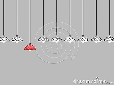 Differentiation concept with red lamp Stock Photo