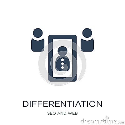differentiation icon in trendy design style. differentiation icon isolated on white background. differentiation vector icon simple Vector Illustration