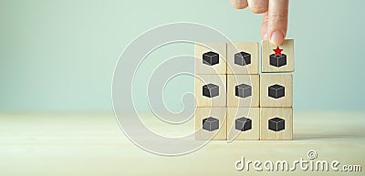 Differentiation strategy concept. Providing uniqueness, different and distinct from competitors, creating competitive advantages Stock Photo